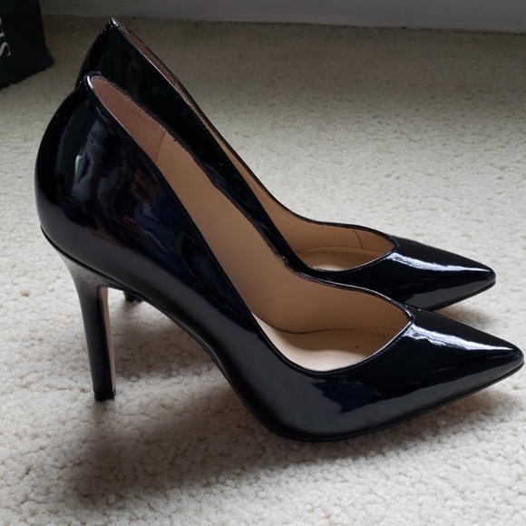 black glossy high heels